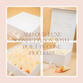Load image into Gallery viewer, Luxe Wedding Confetti Keepsake Box with Confetti Cone Holders - includes enough confetti & cones or envelopes for 50 people