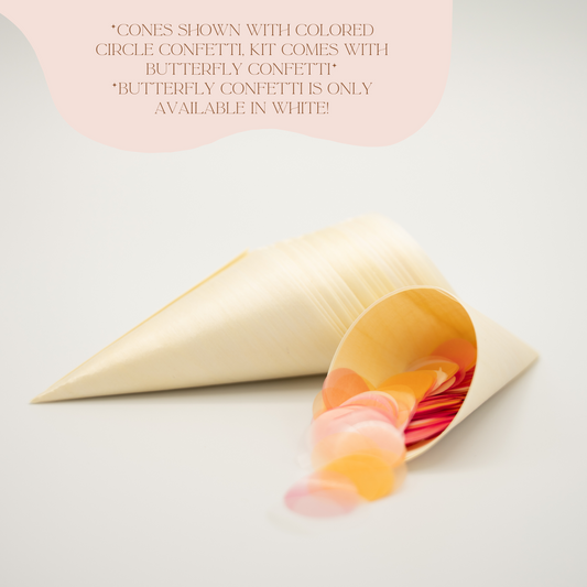 Butterfly Confetti Kit with Natural Wood Cones